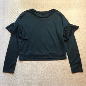 Green Long Sleeve Cropped Romeo + Juliet Sweater